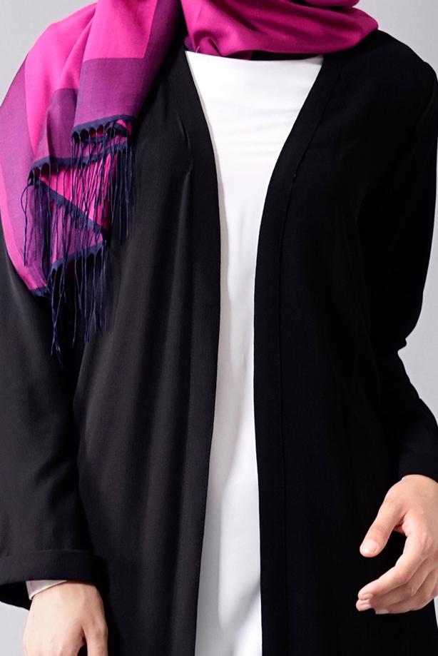 Vêtements hijab  SLIT DETAIL LONG JACKET 50162  - TRENDTESETTÜR