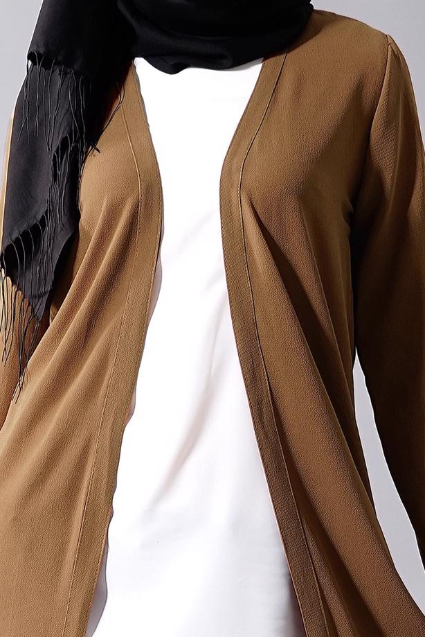 Vêtements hijab  SLIT DETAIL LONG JACKET 50162  - TRENDTESETTÜR