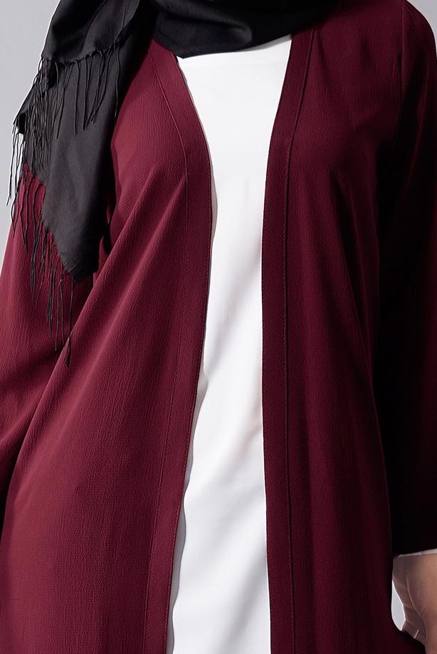 Vêtements hijab  SLIT DETAIL LONG JACKET 50162  - TRENDTESETTÜR