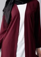 Vêtements hijab ROUGE BORDEAUX VESTE LONGUE AVEC FENTES 50162