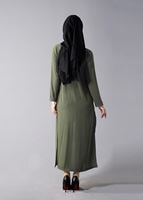 Hijab clothing KHAKI SLIT DETAIL LONG JACKET 50162 