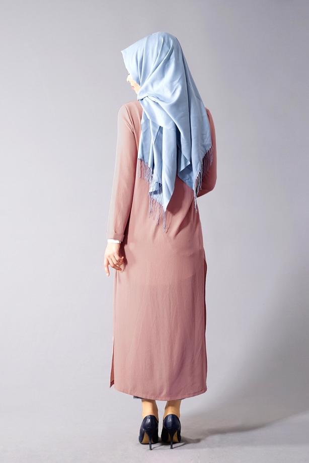 Vêtements hijab  SLIT DETAIL LONG JACKET 50162  - TRENDTESETTÜR