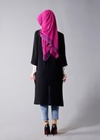Hijab clothing BLACK TOPPER JACKET WITH SLITS 50217