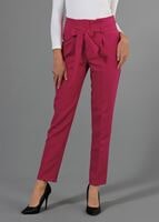 Hijab clothing FUCHSIA T 70045 Quzu Yüksek Bel Pileli Pantolon