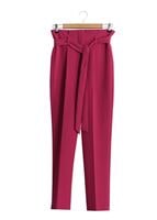 Hijab clothing FUCHSIA T 70045 Quzu Yüksek Bel Pileli Pantolon