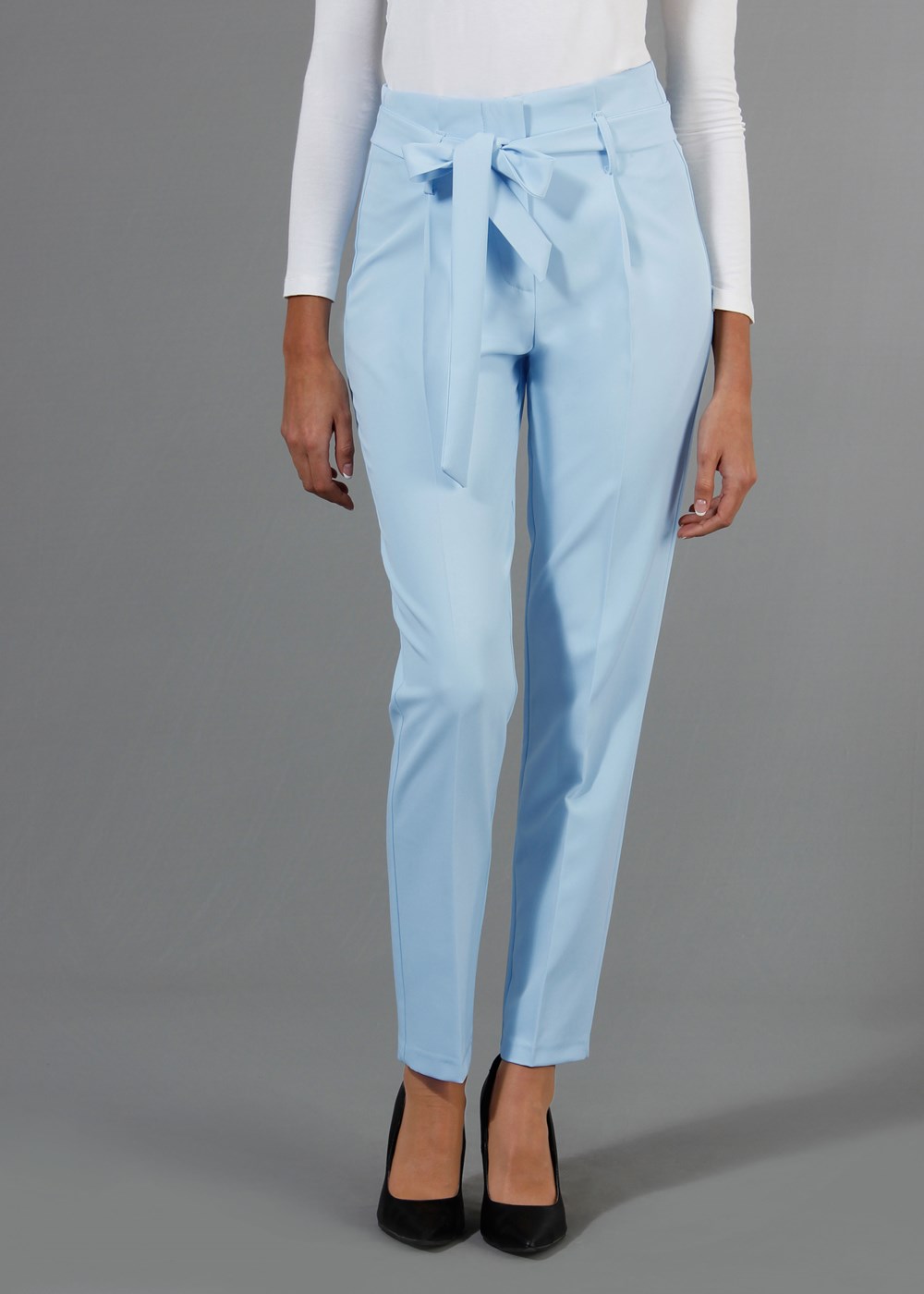 Vêtements hijab BLEU T 70045 Quzu Yüksek Bel Pileli Pantolon