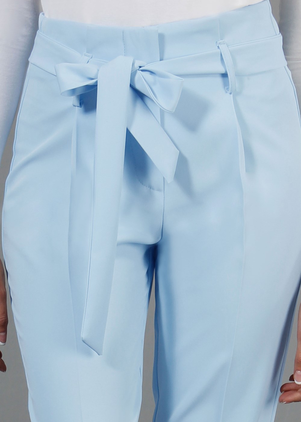 Vêtements hijab BLEU T 70045 Quzu Yüksek Bel Pileli Pantolon