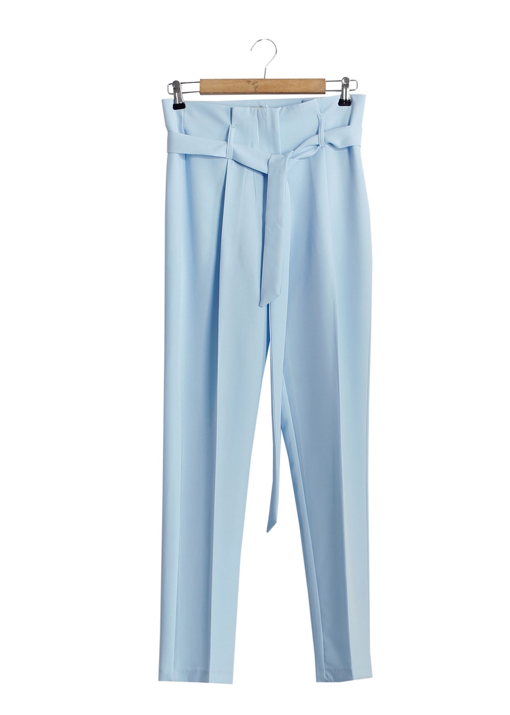 Vêtements hijab BLEU T 70045 Quzu Yüksek Bel Pileli Pantolon