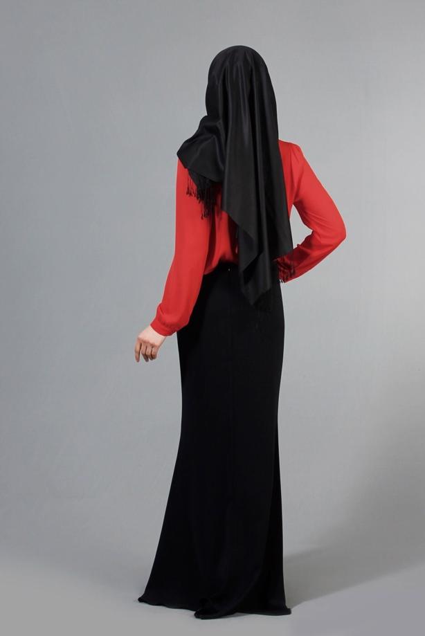 Hijab-Kleidung  T 3906 Lafaba Yakası Taşlı Bluz - TRENDTESETTÜR