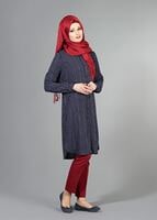 Vêtements hijab BLEU MARINE T 3920 Lafaba Uzun Gömlek