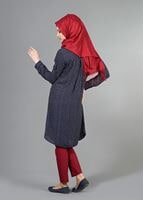 Vêtements hijab BLEU MARINE T 3920 Lafaba Uzun Gömlek