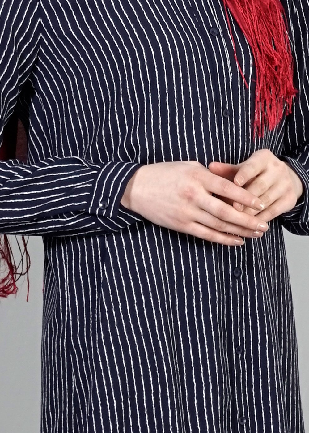 Vêtements hijab BLEU MARINE T 3920 Lafaba Uzun Gömlek