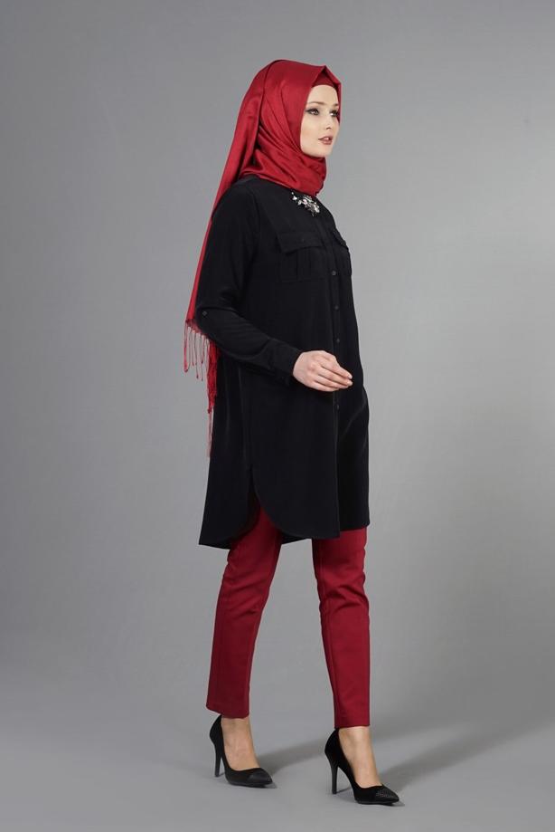 Vêtements hijab  T 3941 Lafaba Cepli Uzun Tunik - TRENDTESETTÜR