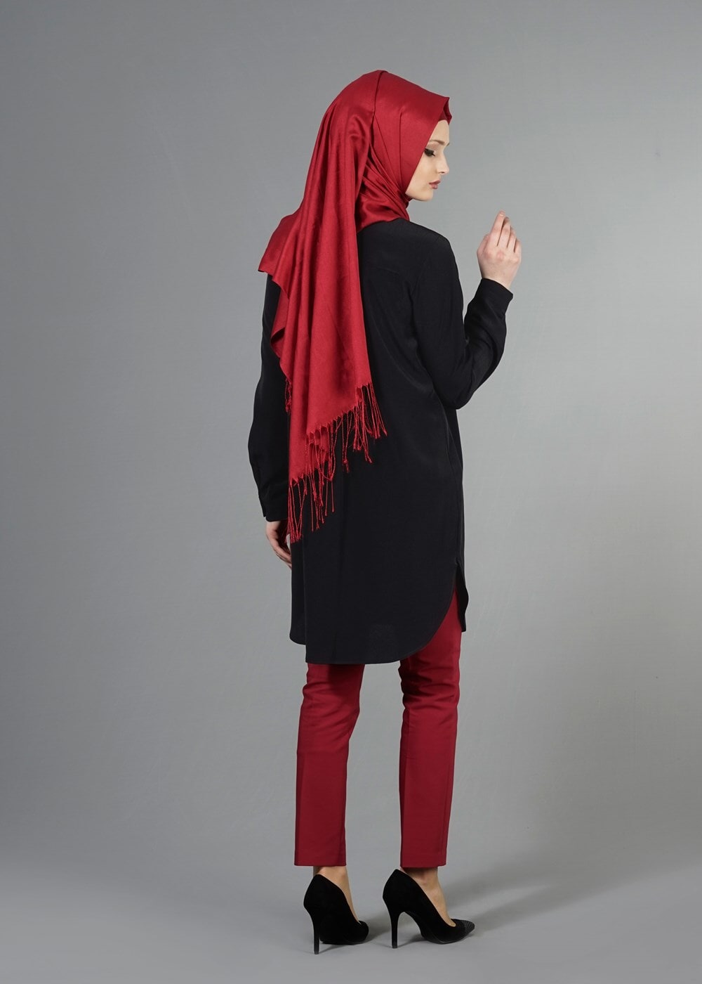 Vêtements hijab NOIR T 3941 Lafaba Cepli Uzun Tunik
