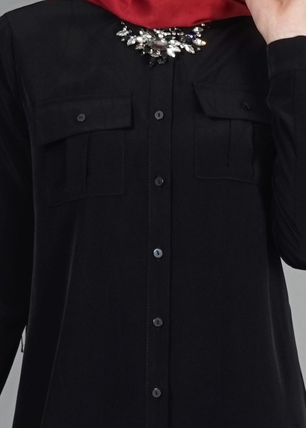 Vêtements hijab NOIR T 3941 Lafaba Cepli Uzun Tunik