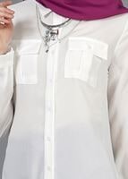 Hijab clothing CREAM T 3941 Lafaba Cepli Uzun Tunik