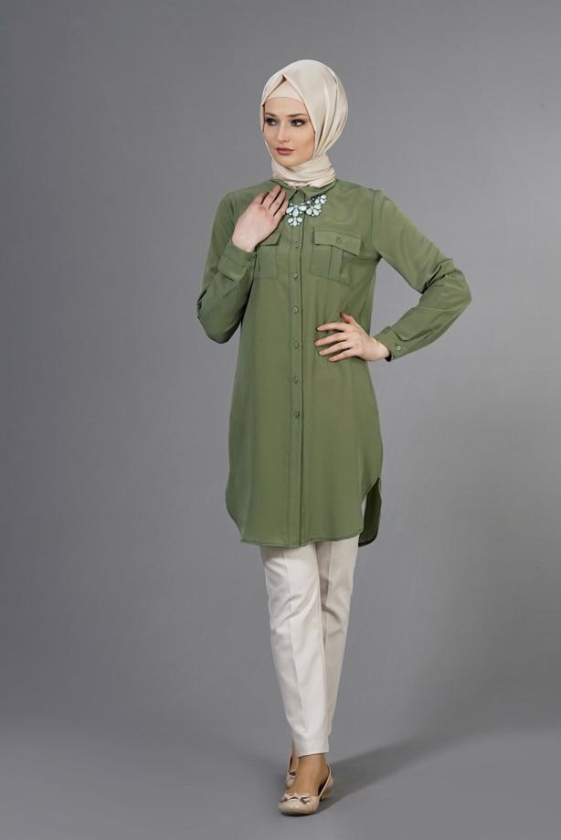 Vêtements hijab  T 3941 Lafaba Cepli Uzun Tunik - TRENDTESETTÜR