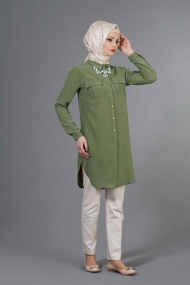 Vêtements hijab  T 3941 Lafaba Cepli Uzun Tunik - TRENDTESETTÜR