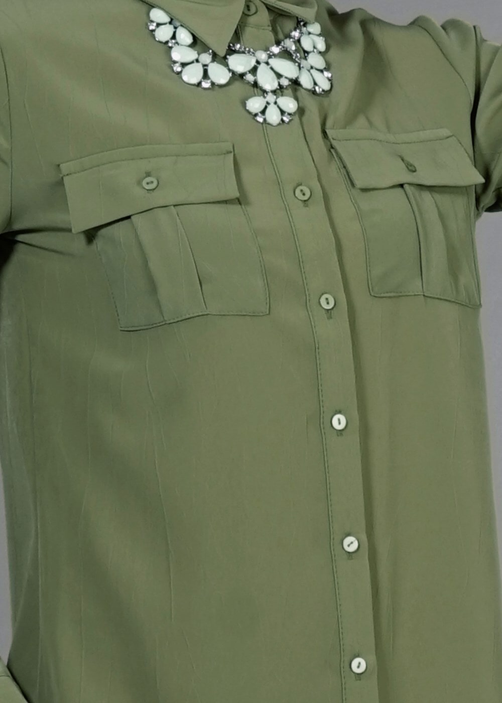 Vêtements hijab VERT T 3941 Lafaba Cepli Uzun Tunik