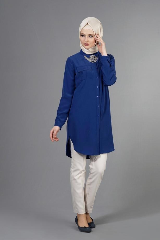 Hijab clothing  T 3941 Lafaba Cepli Uzun Tunik - TRENDTESETTÜR