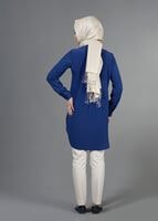 Hijab clothing NAVY BLUE T 3941 Lafaba Cepli Uzun Tunik