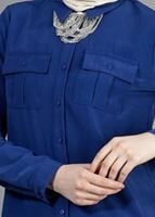 Hijab clothing NAVY BLUE T 3941 Lafaba Cepli Uzun Tunik