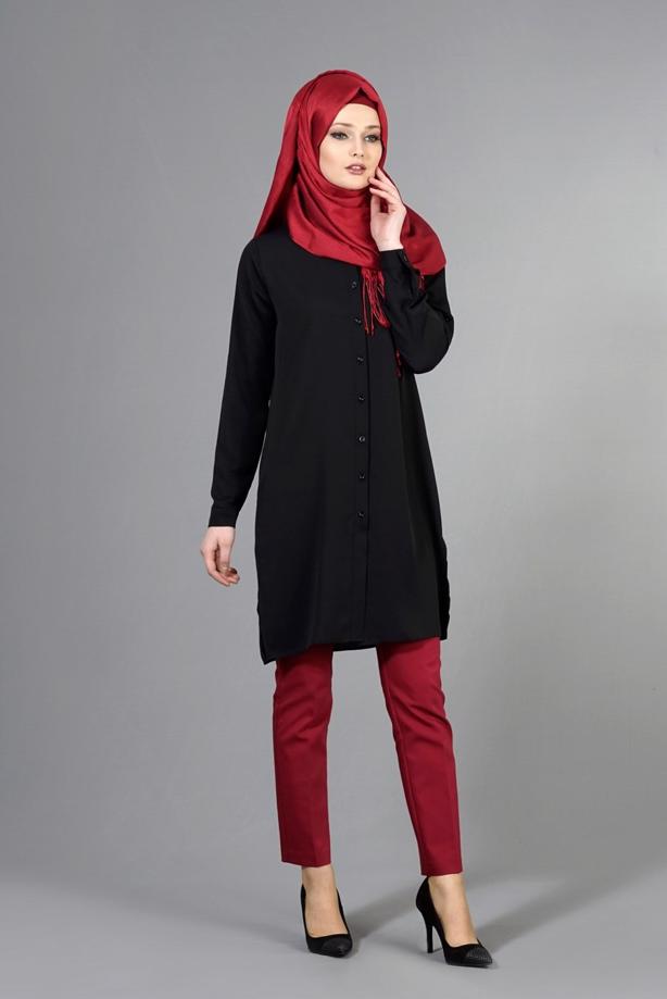 Tesettür giyim  T 3958 Lafaba Klasik Uzun Tunik - TRENDTESETTÜR