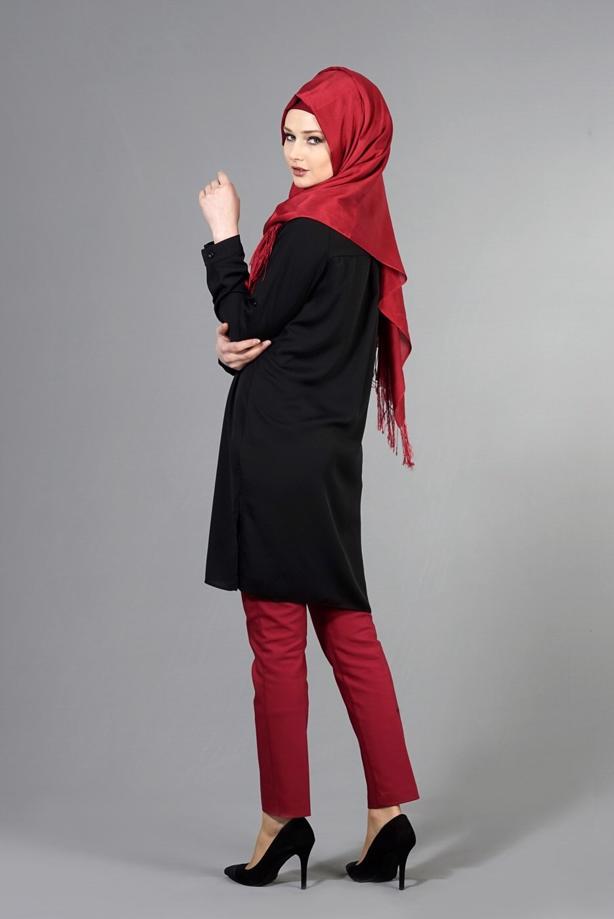 Tesettür giyim  T 3958 Lafaba Klasik Uzun Tunik - TRENDTESETTÜR