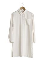 Tesettür giyim EKRU T 3958 Lafaba Klasik Uzun Tunik