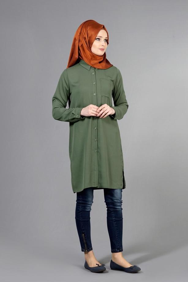Vêtements hijab  T 3958 Lafaba Klasik Uzun Tunik - TRENDTESETTÜR