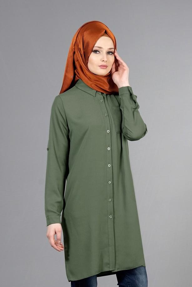 Vêtements hijab  T 3958 Lafaba Klasik Uzun Tunik - TRENDTESETTÜR