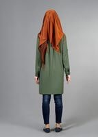 Vêtements hijab KAKI T 3958 Lafaba Klasik Uzun Tunik