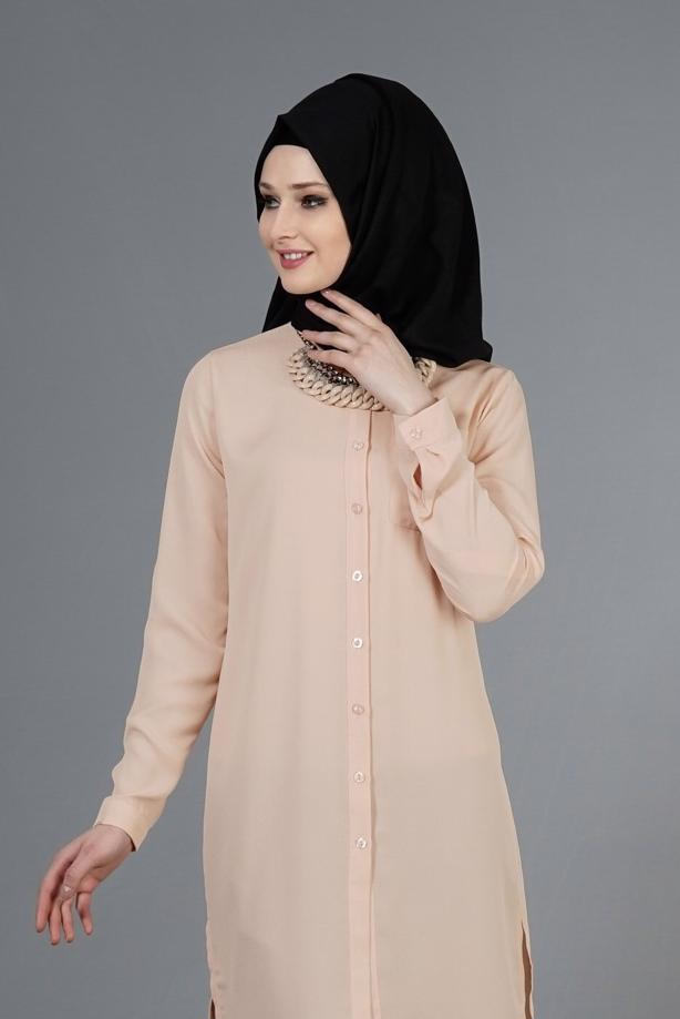 Vêtements hijab  T 3958 Lafaba Klasik Uzun Tunik - TRENDTESETTÜR