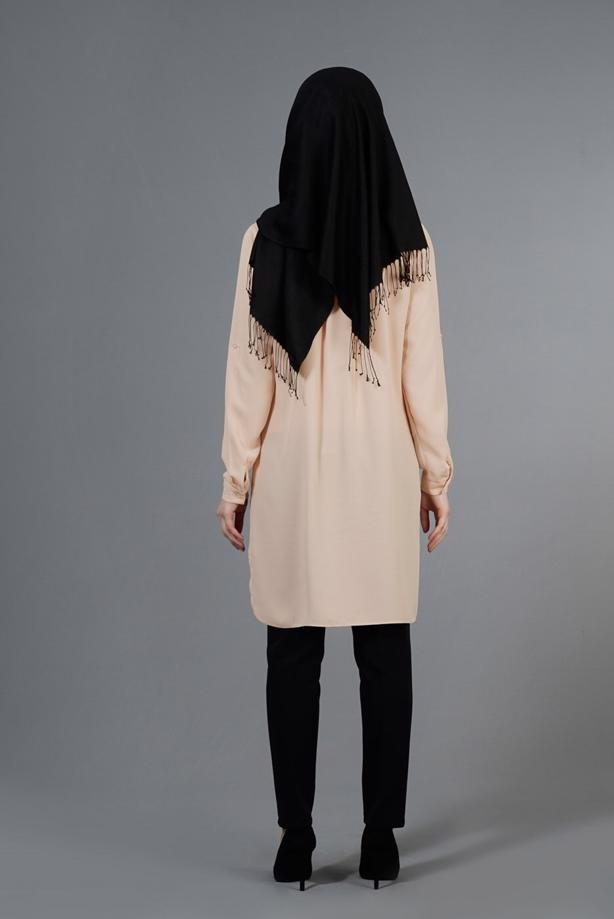 Vêtements hijab  T 3958 Lafaba Klasik Uzun Tunik - TRENDTESETTÜR