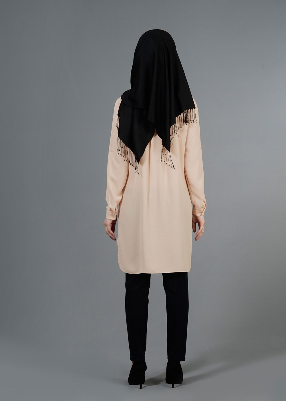 Vêtements hijab POUDRE T 3958 Lafaba Klasik Uzun Tunik