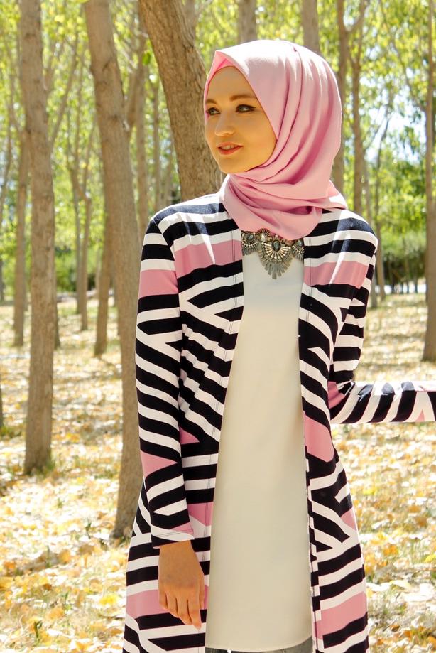 Hijab-Kleidung  T 4095 Lafaba Empirme Uzun Ceket - TRENDTESETTÜR