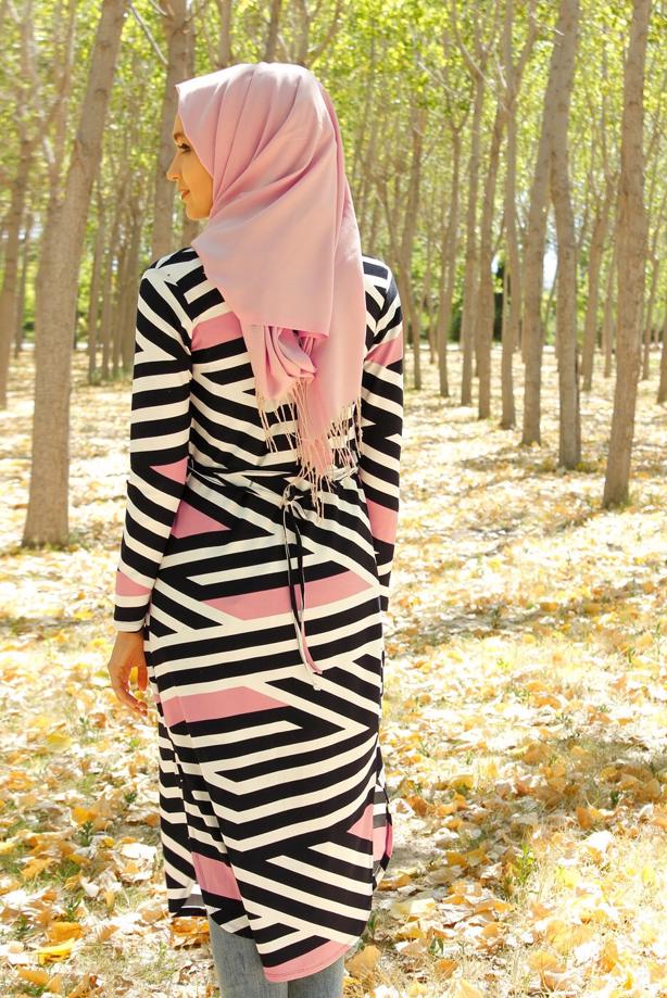 Hijab-Kleidung  T 4095 Lafaba Empirme Uzun Ceket - TRENDTESETTÜR