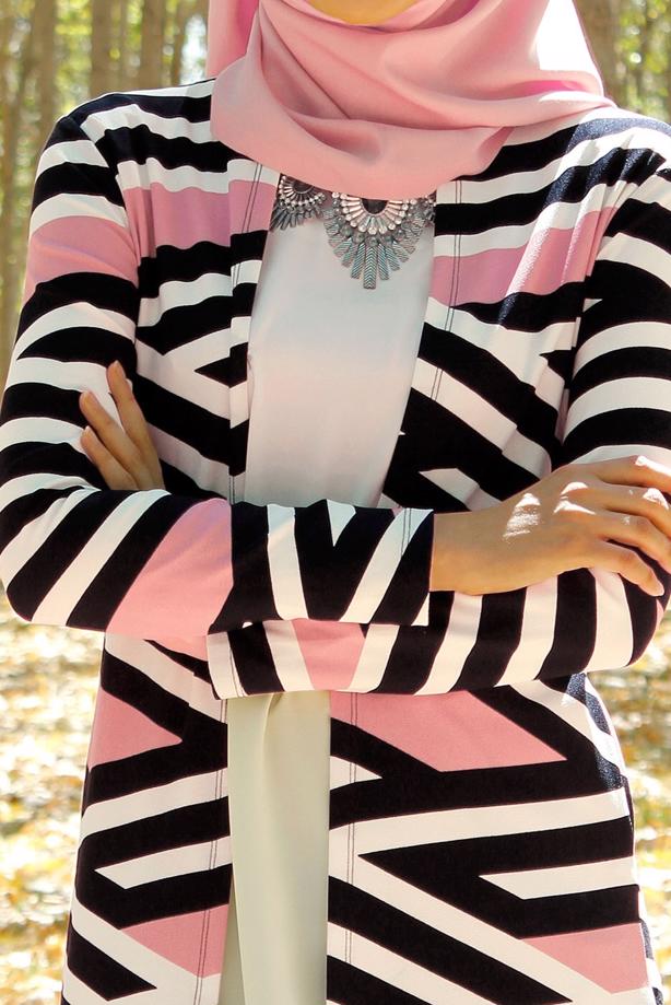 Hijab-Kleidung  T 4095 Lafaba Empirme Uzun Ceket - TRENDTESETTÜR