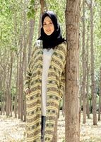 Tesettür giyim SARI T 4119 Lafaba Cepli Ceket