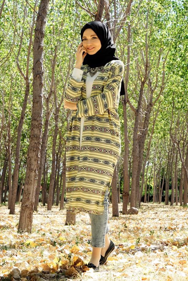 Hijab-Kleidung  T 4119 Lafaba Cepli Ceket - TRENDTESETTÜR