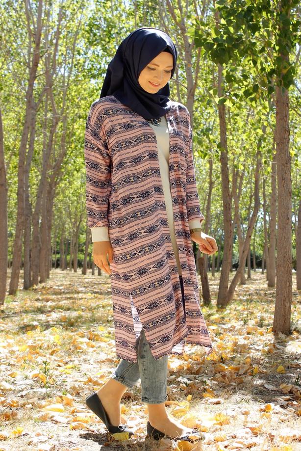 Hijab-Kleidung  T 4119 Lafaba Cepli Ceket - TRENDTESETTÜR