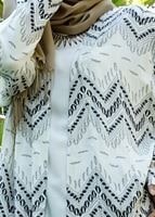 Tesettür giyim SİYAH T 4285 Lafaba Zikzak Desenli Ceket