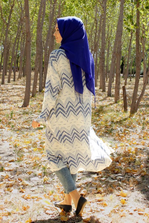 Vêtements hijab  T 4285 Lafaba Zikzak Desenli Ceket - TRENDTESETTÜR
