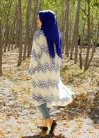 Vêtements hijab BLEU MARINE T 4285 Lafaba Zikzak Desenli Ceket