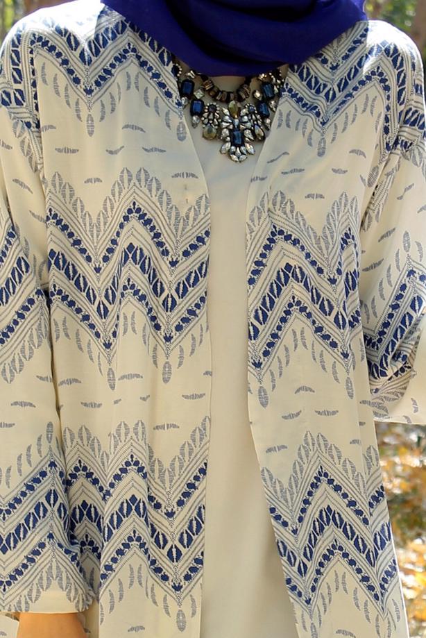 Vêtements hijab  T 4285 Lafaba Zikzak Desenli Ceket - TRENDTESETTÜR