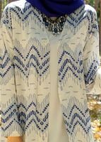 Vêtements hijab BLEU MARINE T 4285 Lafaba Zikzak Desenli Ceket