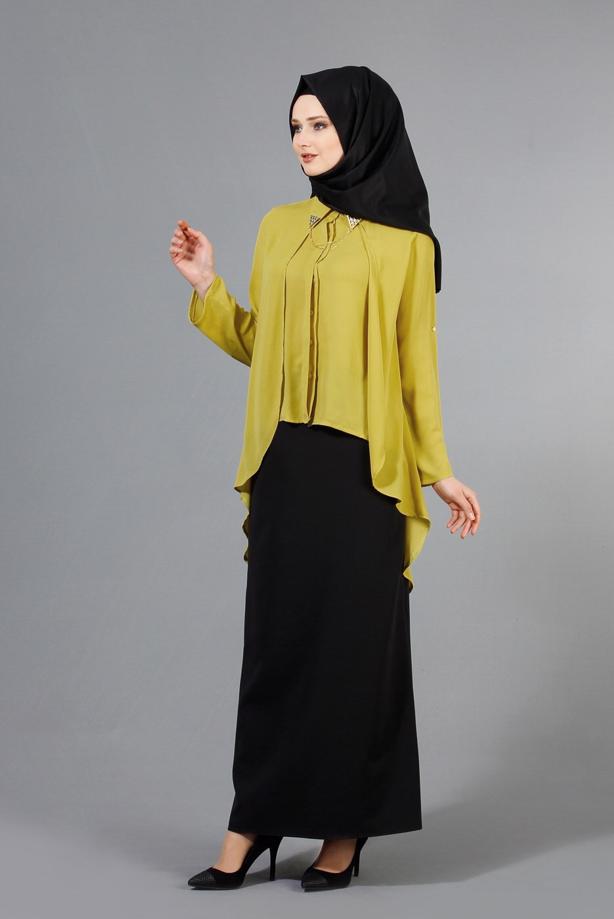 Hijab-Kleidung  T 5162 Lafaba Fermuarlı Dar Etek - TRENDTESETTÜR