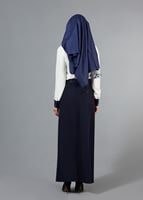 Tesettür giyim LACİVERT T 5162 Lafaba Fermuarlı Dar Etek