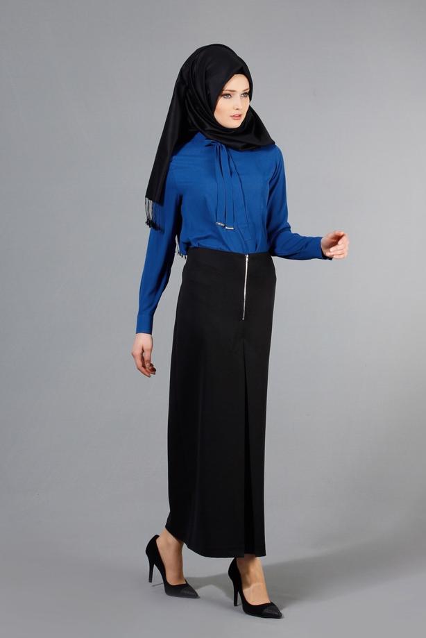 Hijab-Kleidung  T 5163 Lafaba Fermuarlı Etek - TRENDTESETTÜR