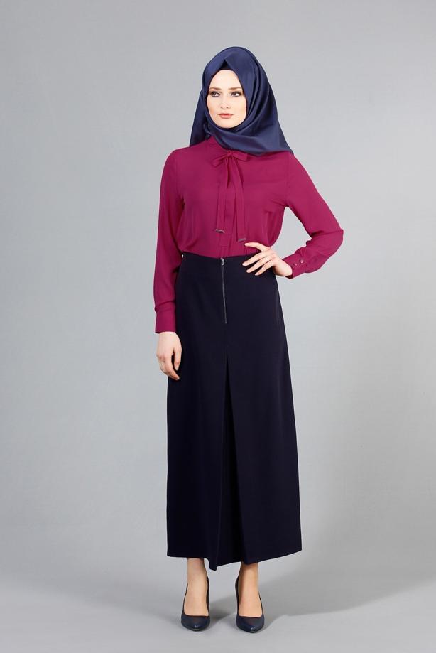 Hijab-Kleidung  T 5163 Lafaba Fermuarlı Etek - TRENDTESETTÜR